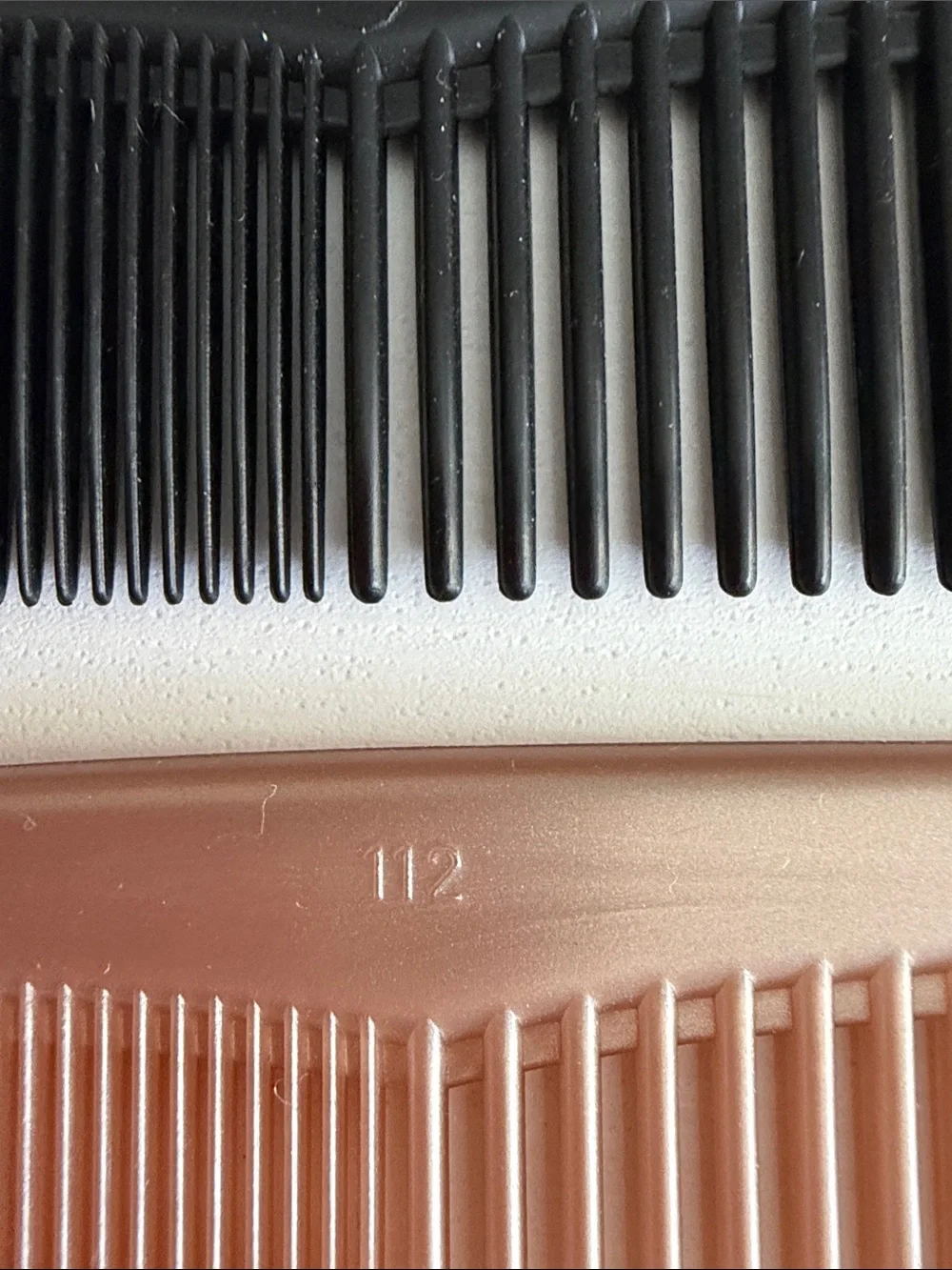 Vintage Dual-Teeth Men's Hair Combs (2)- Black and Rose Gold Made in Finland